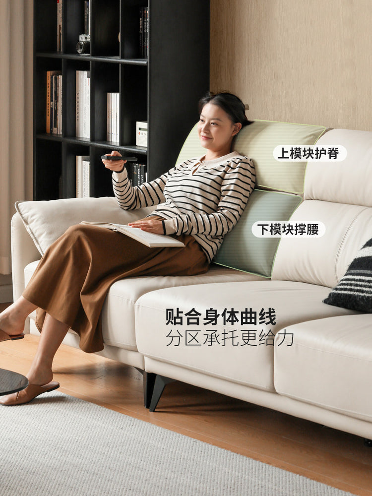 真皮沙发意式轻奢客厅头层牛皮三人位皮沙发直排沙发