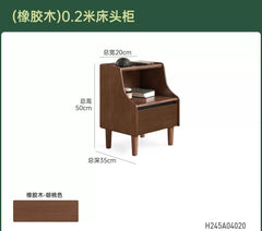 实木床头柜现代简约收纳柜卧室床边小柜子橡木储物柜
