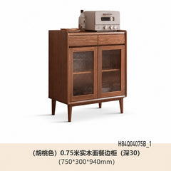 实木餐边柜简约现代橡木小户型茶水柜北欧餐厅原木储物柜