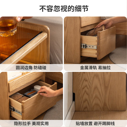 实木床头柜现代简约储物柜卧室床边柜子白蜡木收纳柜