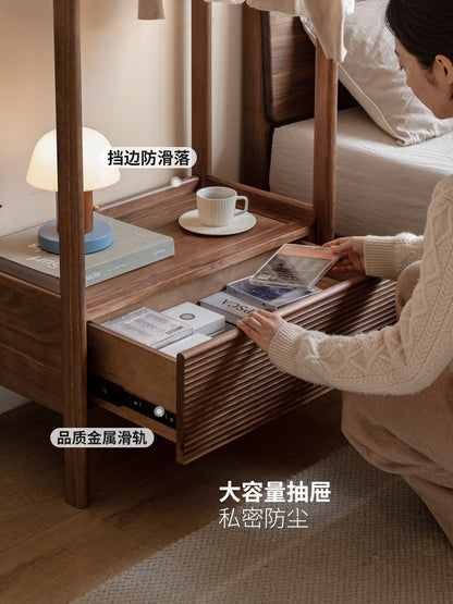 实木挂衣架黑胡桃木简约卧室衣帽架落地衣架挂衣服置物架