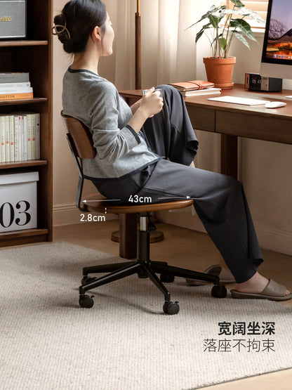实木办公椅书房书椅现代简约升降电脑椅橡木可旋转椅子