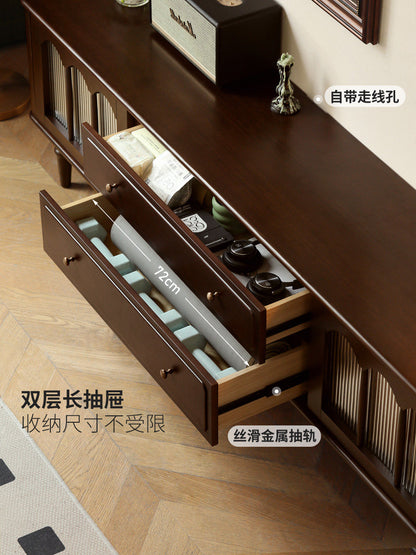 实木电视柜茶几组合套装客厅美式复古地柜法式电视机柜