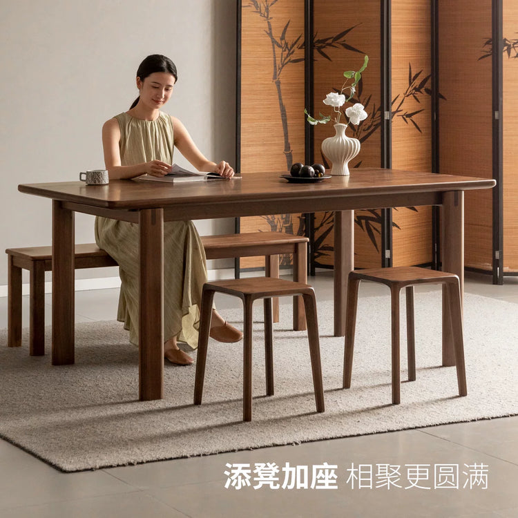 实木方凳叠凳新中式黑胡桃木板凳叠放凳餐厅简约凳子