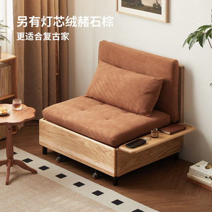 实木沙发床简约坐卧两用客厅小户型橡木折叠沙发