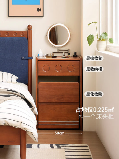 实木化妆桌卧室包豪斯小户型梳妆台经典中古化妆台