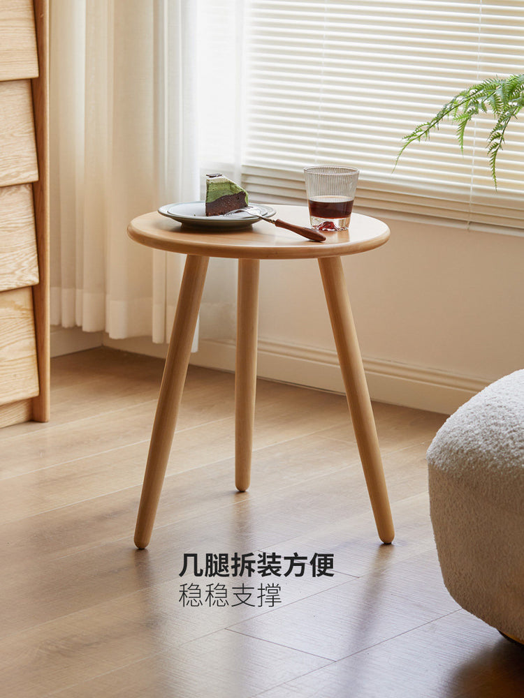 实木边几现代简约客厅沙发侧边桌阳台小圆桌床头圆几