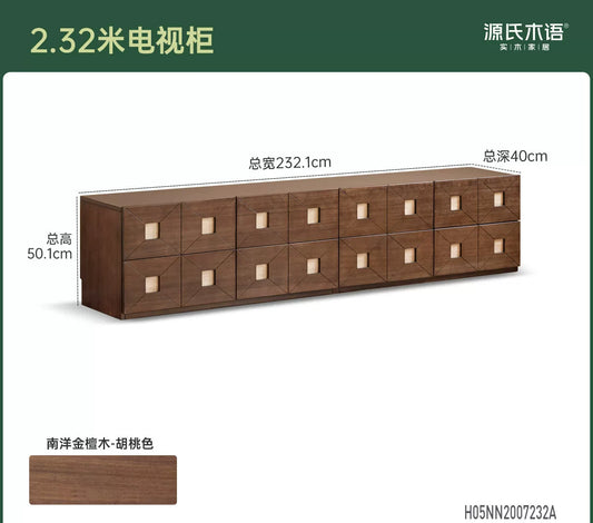 实木电视柜客厅中古风收纳储物柜复古落地靠墙地柜
