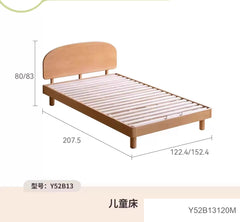现代简约儿童床男孩女孩单人床青少年实木床卧室小床