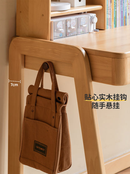 实木儿童学习桌书桌书架一体学生写字桌小户型升降桌