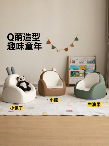 儿童沙发椅阅读角白色创意小熊奶油风可爱兔子沙发凳