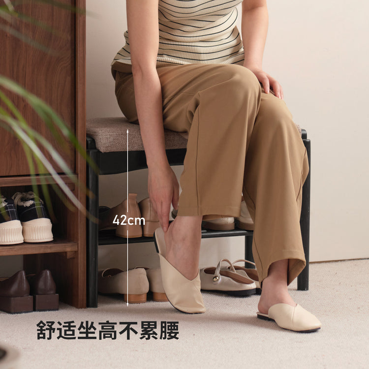 实木换鞋凳门口可坐鞋柜入户门坐垫软包黑色穿鞋凳