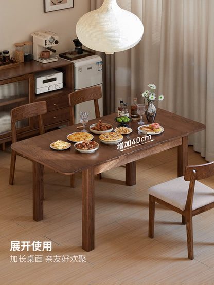 实木餐桌小户型餐厅折叠桌饭桌橡木简约可伸缩桌子