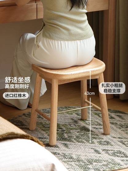 实木梳妆凳可爱创意凳子简约板凳樱桃木餐凳化妆凳