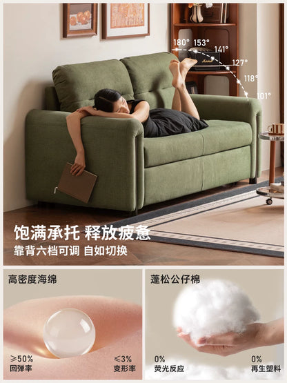 布艺沙发床客厅现代简约折叠小户型猫抓布沙发