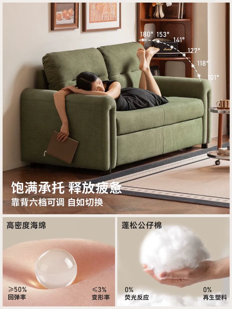 布艺沙发床客厅现代简约折叠小户型猫抓布沙发