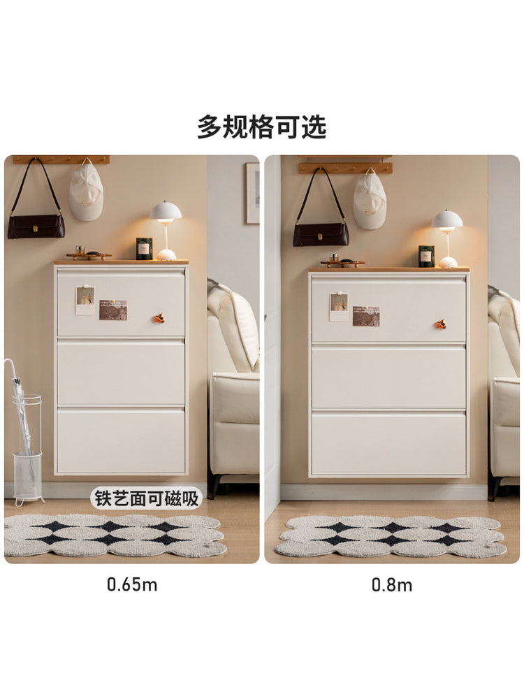 实木超薄鞋柜门口金属玄关柜现代简约翻斗柜防尘鞋架