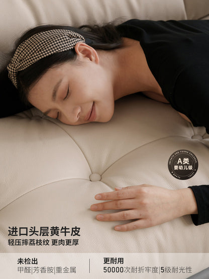 真皮沙发客厅意式轻奢直排沙发小户型三人位皮沙发