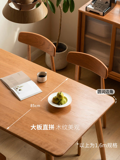 实木餐桌复古樱桃木长方形饭桌小户型吃饭桌子一桌四椅