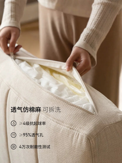 实木三折伸缩沙发床客厅简约小户型坐卧两用布艺沙发