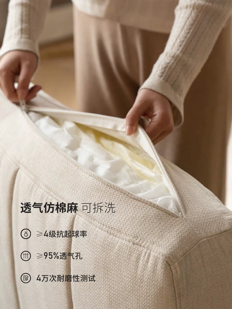 实木三折伸缩沙发床客厅简约小户型坐卧两用布艺沙发