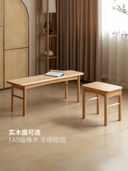 实木茶凳现代简约长条凳橡木软包凳喝茶凳子客厅餐凳