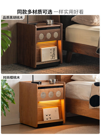 实木床头柜卧室包豪斯储物柜中古风柜子多功能收纳柜