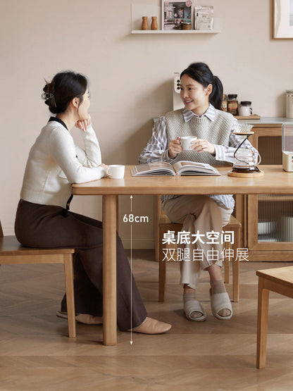 实木餐桌餐厅白蜡木大板桌简约现代长方形原木吃饭桌