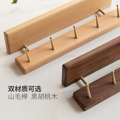 实木墙面置物架挂衣钩墙上壁挂式挂衣架客厅挂钩衣帽架