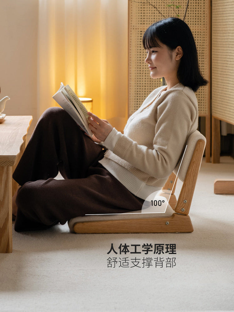 实木榻榻米茶椅客厅可折叠矮椅现代简约靠背椅阳台休闲椅