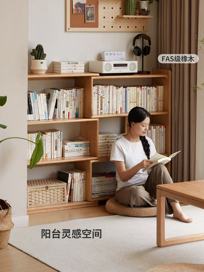 实木书架小户型书房转角置物架橡木简约可伸缩收纳架