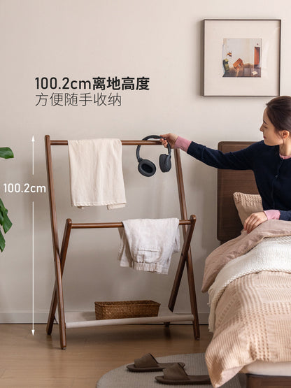 实木衣帽架现代简约山毛榉挂衣架卧室折叠衣服架子