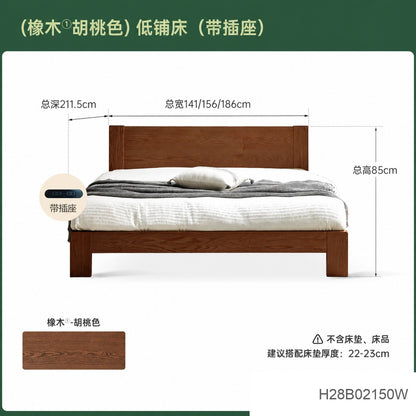 实木床现代简约橡木1.2米单人床北欧小户型卧室原木大床