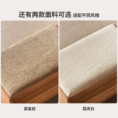 实木换鞋凳客厅中古风收纳穿鞋凳门口入户樱桃木鞋架