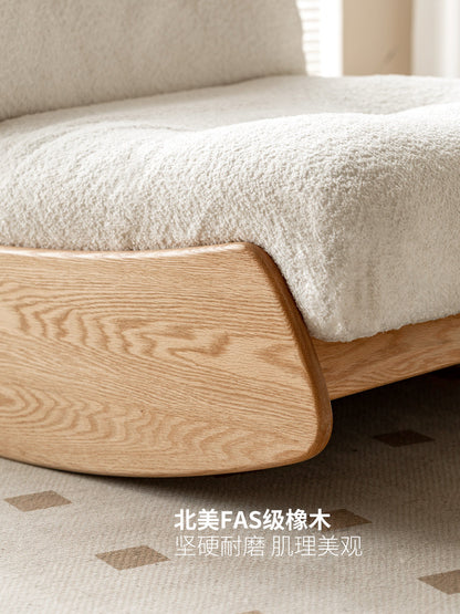 实木沙发椅现代简约客厅摇摇椅橡木阳台懒人沙发休闲椅