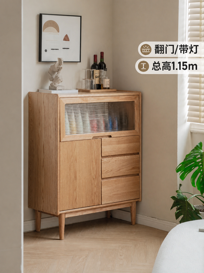 实木餐边柜现代简约多功能储物柜靠墙边柜角落置物收纳柜