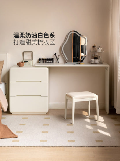实木化妆凳现代简约卧室梳妆凳小户型白色换鞋凳子