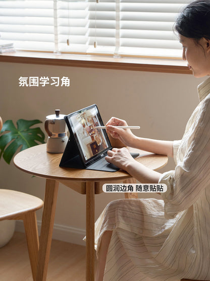 实木小圆桌洽谈桌沙发边几小户型茶几北欧边桌阳台休闲桌