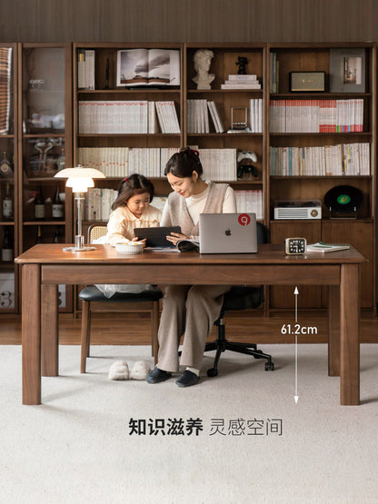 黑标实木书桌黑胡桃木轻奢办公桌书房大尺寸工作台