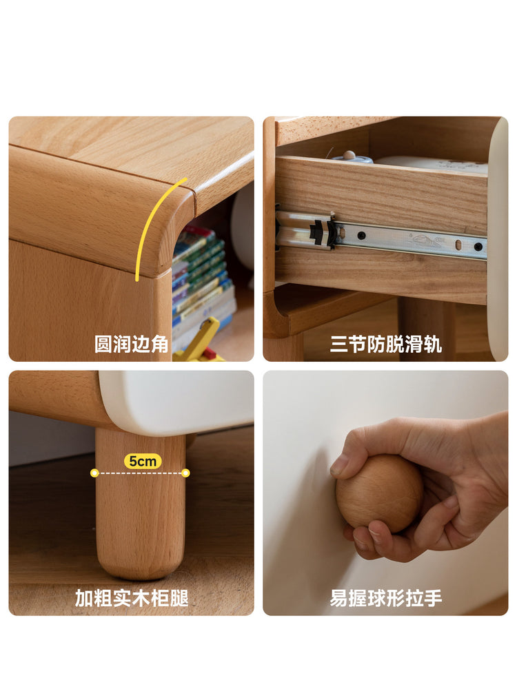 实木儿童床头柜男孩收纳柜卧室小户型床边柜简约创意柜子