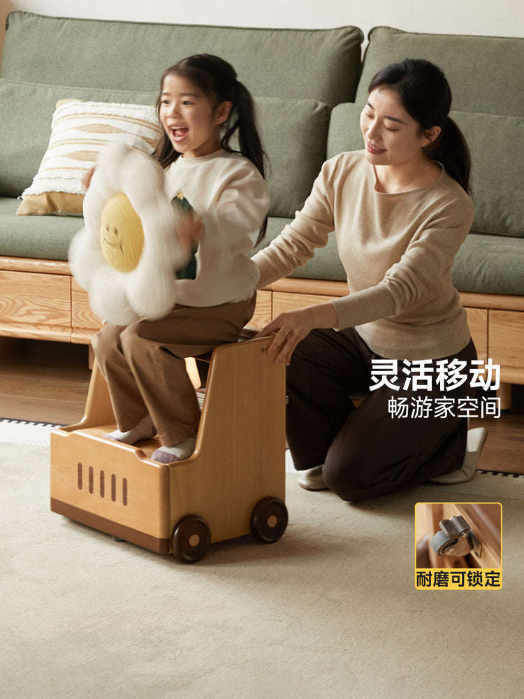 实木儿童床头柜简约现代可移动置物柜卡通汽车储物收纳柜