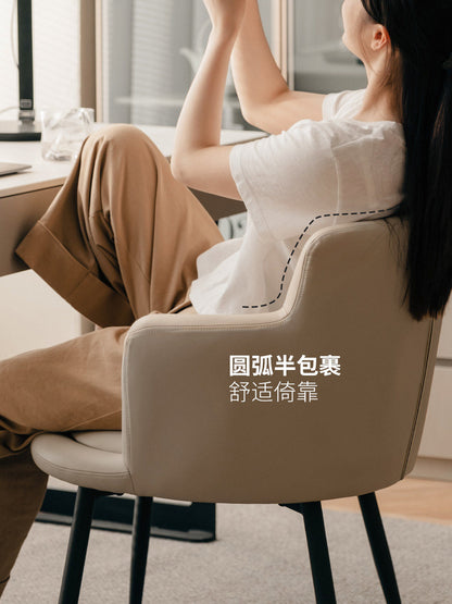 书椅舒适电脑椅意式轻奢软包餐椅高级感办公椅椅子
