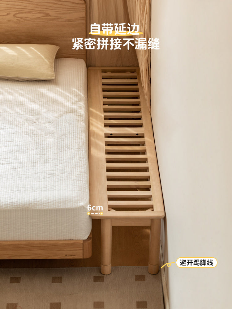 实木儿童床现代简约床边单人床加宽拼接神器男孩女孩小床