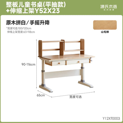 实木儿童学习桌升降桌书桌带护眼灯桌子小学生写字桌
