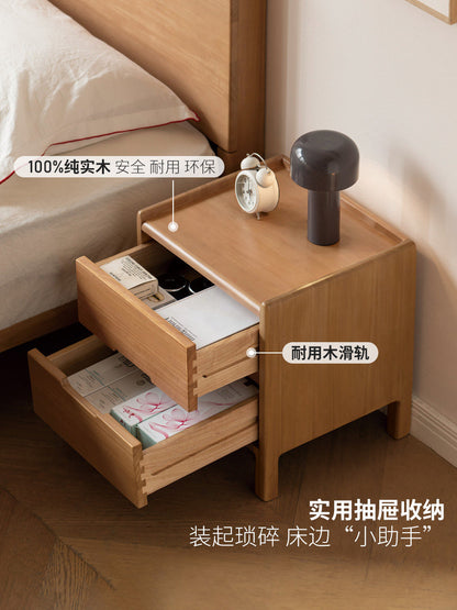 实木床头柜卧室床尾收纳现代简约储物柜原木风床边柜