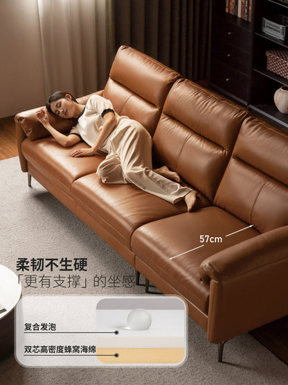 意式极简真皮沙发客厅现代简约轻奢头层牛皮质沙发