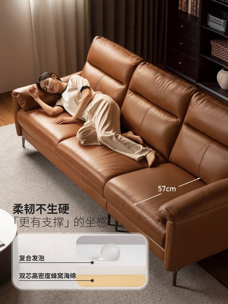 意式极简真皮沙发客厅现代简约轻奢头层牛皮质沙发