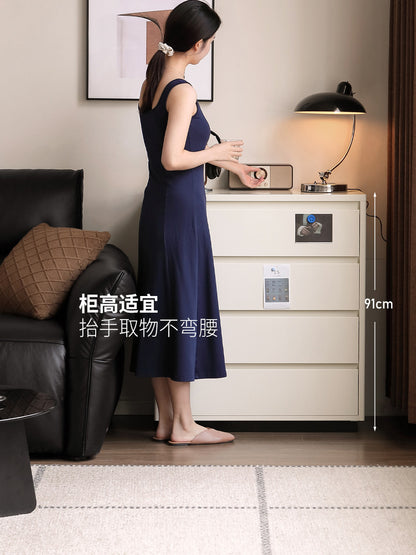 铁艺斗柜现代简约储物柜卧室床尾抽屉柜白色金属边柜