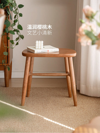实木方凳樱桃木复古化妆凳原木换鞋凳餐厅吃饭小凳子