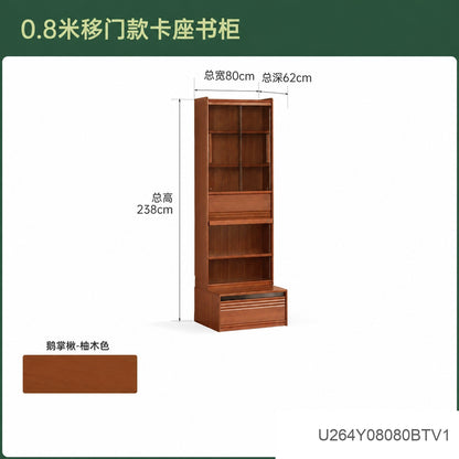 实木书柜书房中古风落地置物柜收纳柜包豪斯展示柜